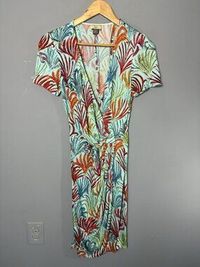 ISSA LONDON Womens Size 6 US Colorful Botanical Print V-Neck Cocktail Dress